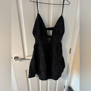 SHEIN Black Textured Mini Dress